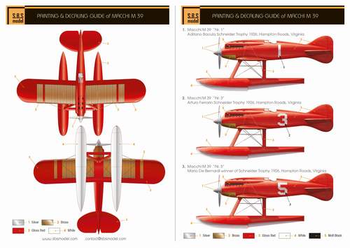 SBS Model SBSK7032 1:72 Macchi M.39 'Schneider Trophy 1926' full kit