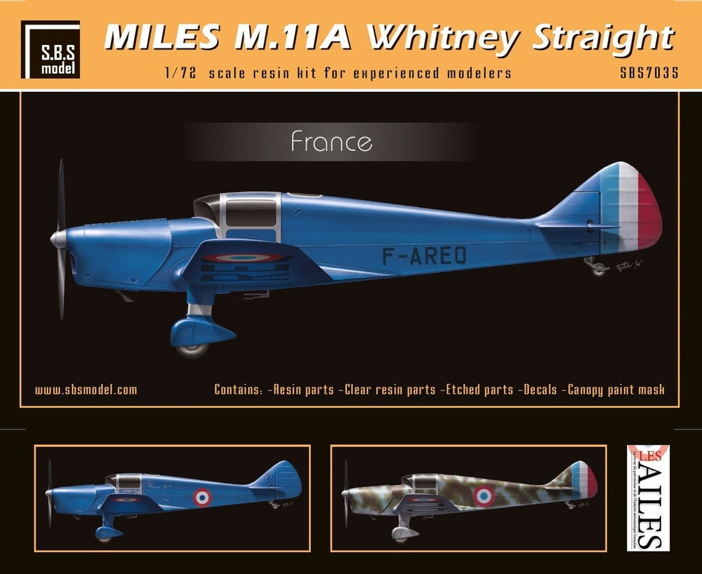 SBS Model SBSK7035 1:72 Miles M.11A Whitney Straight 'France' F-AREO