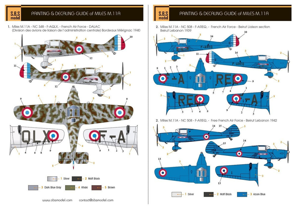 SBS Model SBSK7035 1:72 Miles M.11A Whitney Straight 'France' F-AREO
