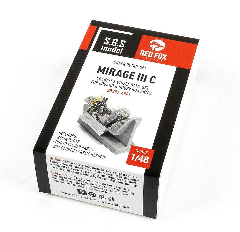 SBS Model SBSRF4801 1:48 Dassault_Mirage III resin detail set