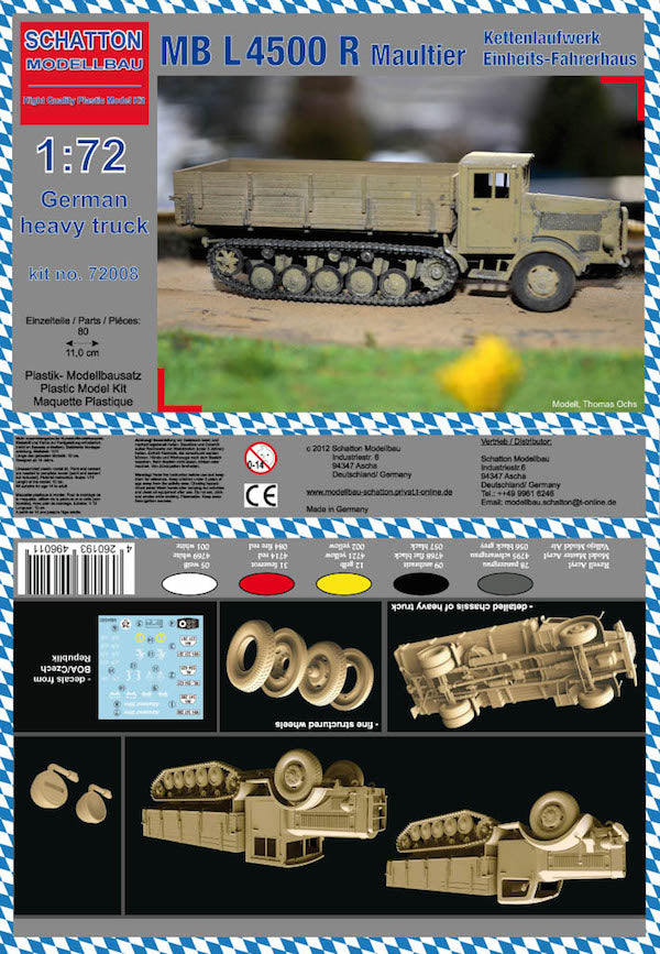 Schatton SCH72008 1:72 Mercedes MB L-4500 R Maultier Einherts