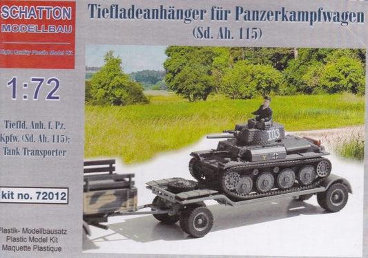 Schatton Modellbau SCH72012 1:72 Tiefladeanhanger fur Panzerkampfwagen