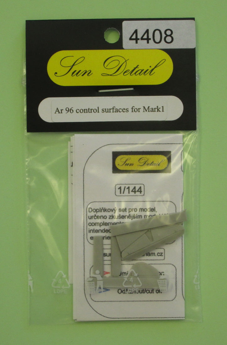 Sun Details SD-R4408 1:144 Avia/Letov C-2/Arado Ar-96B control surfaces