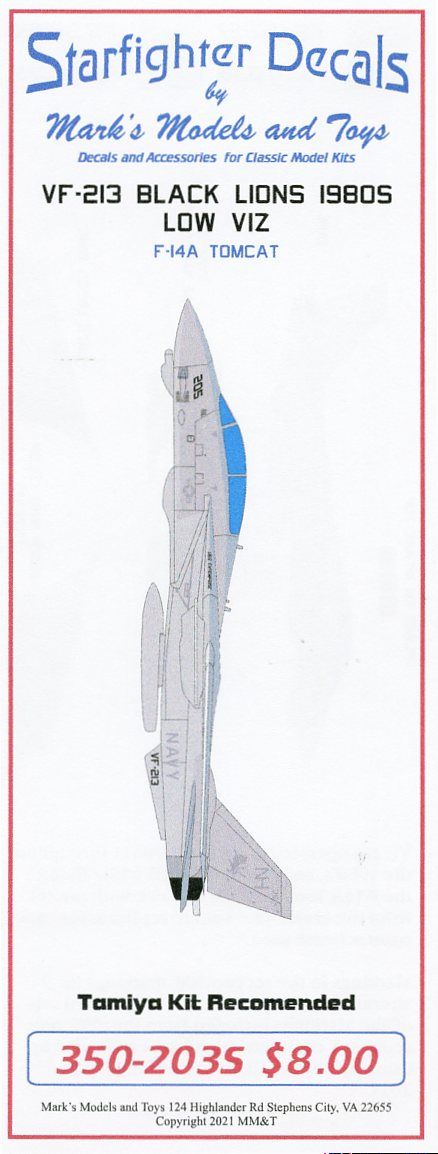 Starfighter SFD350203 1:350 VF-213 F-14A USS Enterprise