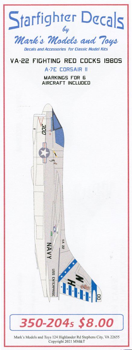 Starfighter SFD350204S 1:350 VA-22 Redcocks CVW-11 A-7