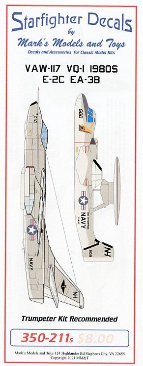 Starfighter SFD350211S 1:350 VAW-117/VQ-1 CVW-11 1980s E-2C/A-3