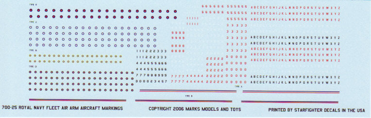 Starfighter SFD700025 1:700 Royal Navy FAA 1940-44 1:720 Decals