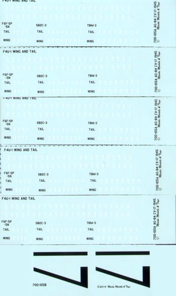 Starfighter Decals SFD700105 1:700 USS Bunker Hill Air Group 84 Early 1945