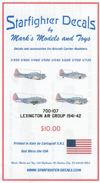 Starfighter SFD700107 1:700 USS Lexington Air Group 1941-42