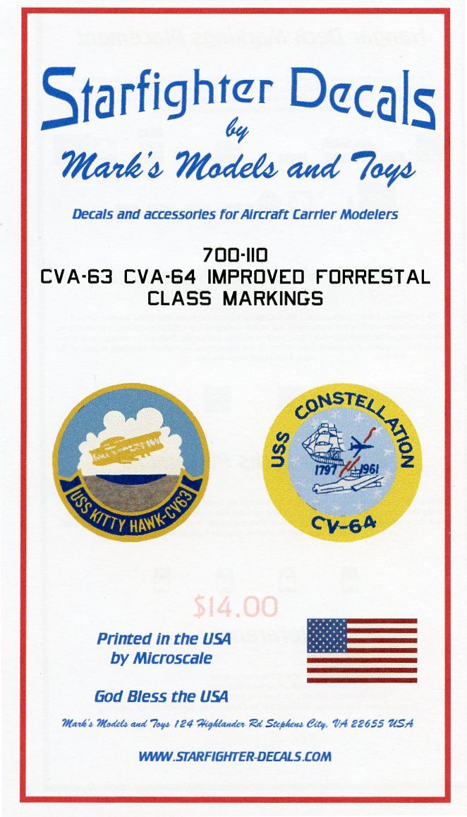 Starfighter SFD700110 1:700 CVA-63/64 Carrier Markings Decals