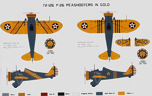 Starfighter Decals SFD72126 1:72 Boeing P-26A/P-26C Peashooters in gold Part 4