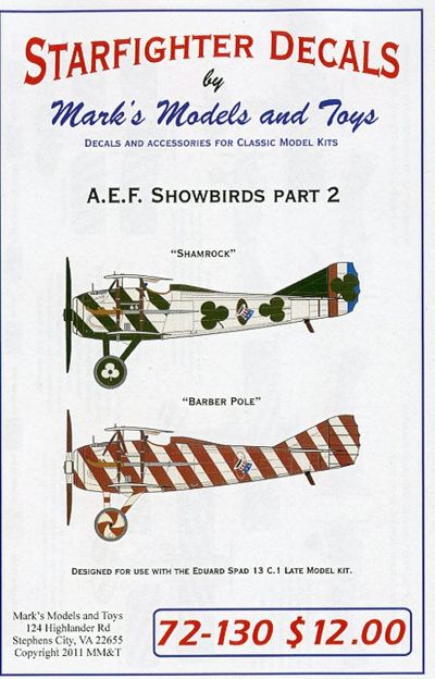Starfighter Decals SFD72130 1:72 Spad 13.C.1 AEF Showbirds