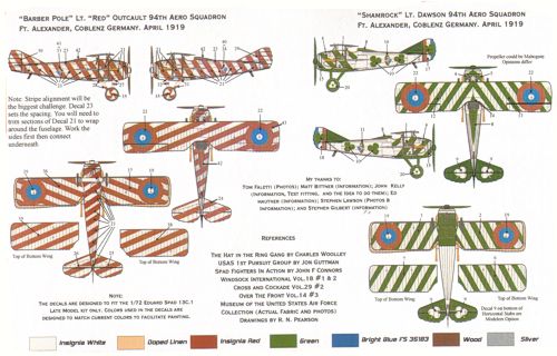 Starfighter Decals SFD72130 1:72 Spad 13.C.1 AEF Showbirds