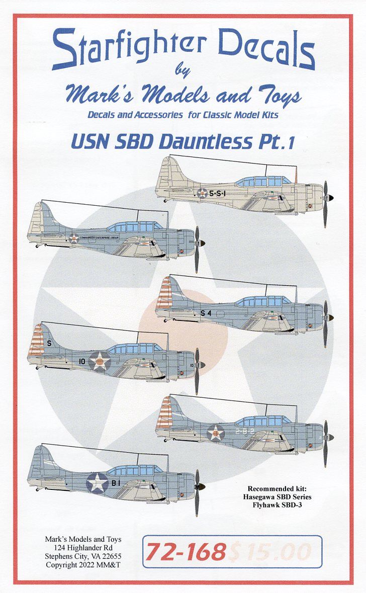 Starfighter SFD72168 USN SBD Dauntless Pt 1 Pacific 1:72