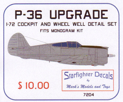 Starfighter Decals SFDR7204 1:72 Curtiss P-36 Hawk Upgrade set