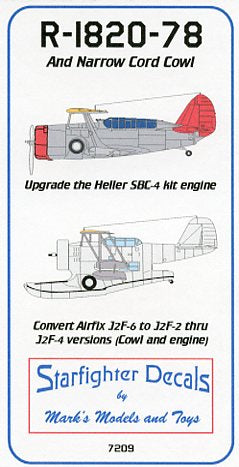 Starfighter Decals SFDR7209 1:72 R-1820-78 Engine and Narrow Chord Cowl