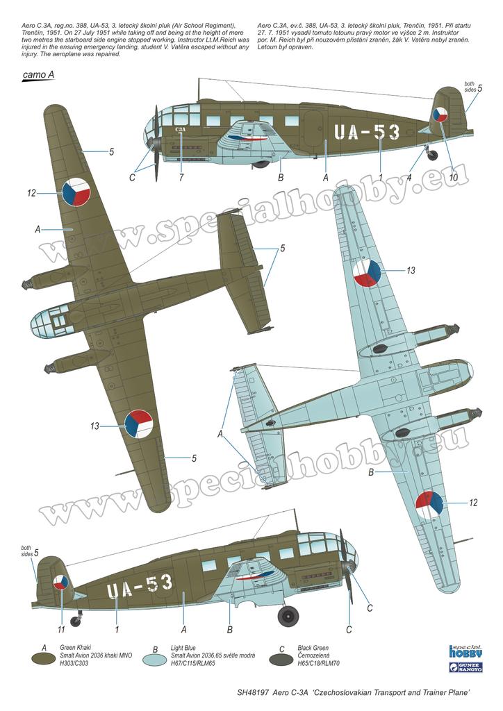 Special Hobby SH48197 Aero C-3A Czech Transport 1:48