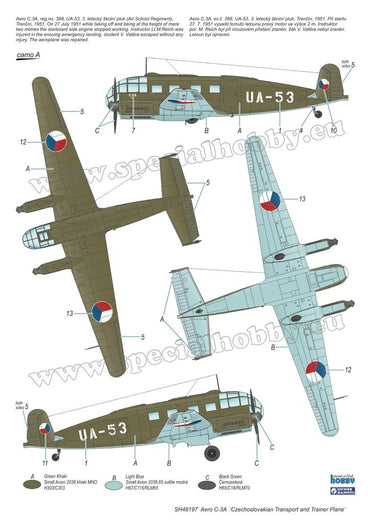 Special Hobby SH48197 Aero C-3A Czech Transport 1:48