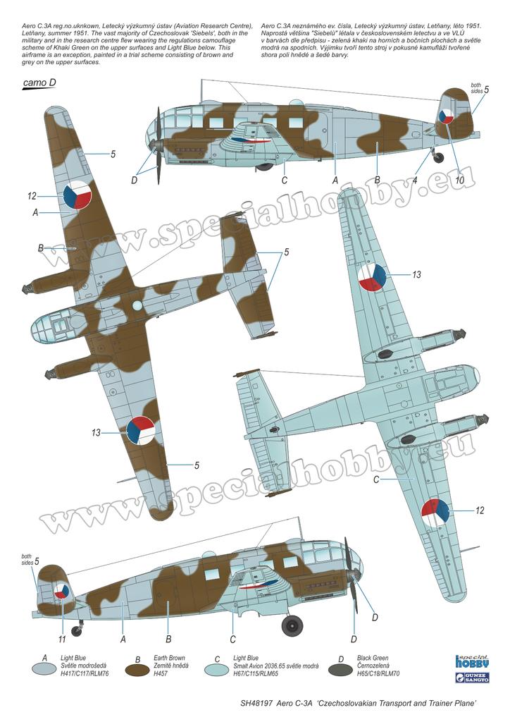 Special Hobby SH48197 Aero C-3A Czech Transport 1:48