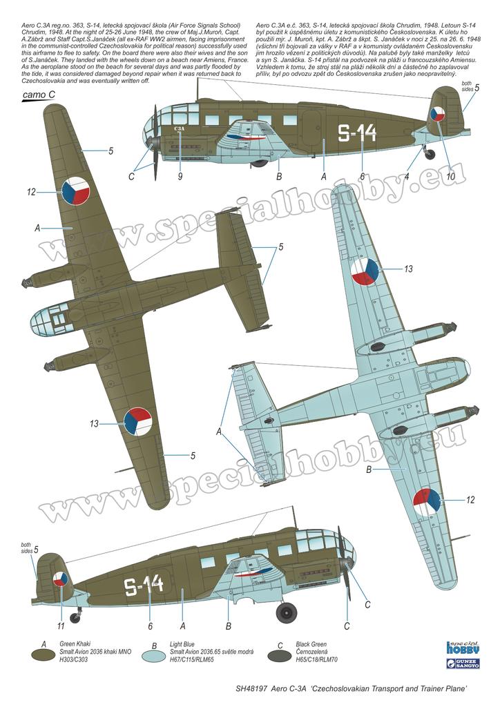 Special Hobby SH48197 Aero C-3A Czech Transport 1:48