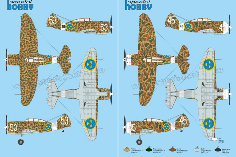 Special Hobby SH48208 1:48 J-20/Heja I 'Reggiane' 2000 Export Birds'