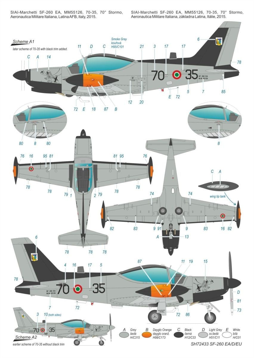 Special Hobby SH72433 1:72 SIAI SF-260EA/D/W Late Canopy