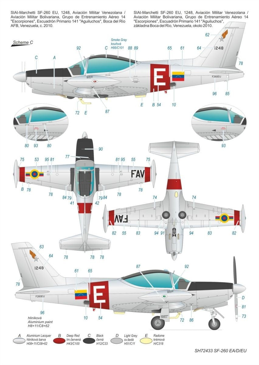 Special Hobby SH72433 1:72 SIAI SF-260EA/D/W Late Canopy
