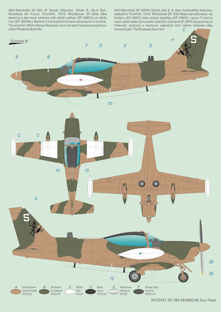 Special Hobby SH72451 1:72 SIAI-Marchetti SF-260 Duo Pack & Book