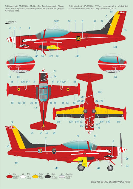 Special Hobby SH72451 1:72 SIAI-Marchetti SF-260 Duo Pack & Book