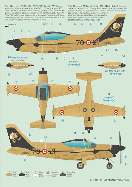 Special Hobby SH72451 1:72 SIAI-Marchetti SF-260 Duo Pack & Book
