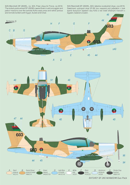 Special Hobby SH72451 1:72 SIAI-Marchetti SF-260 Duo Pack & Book
