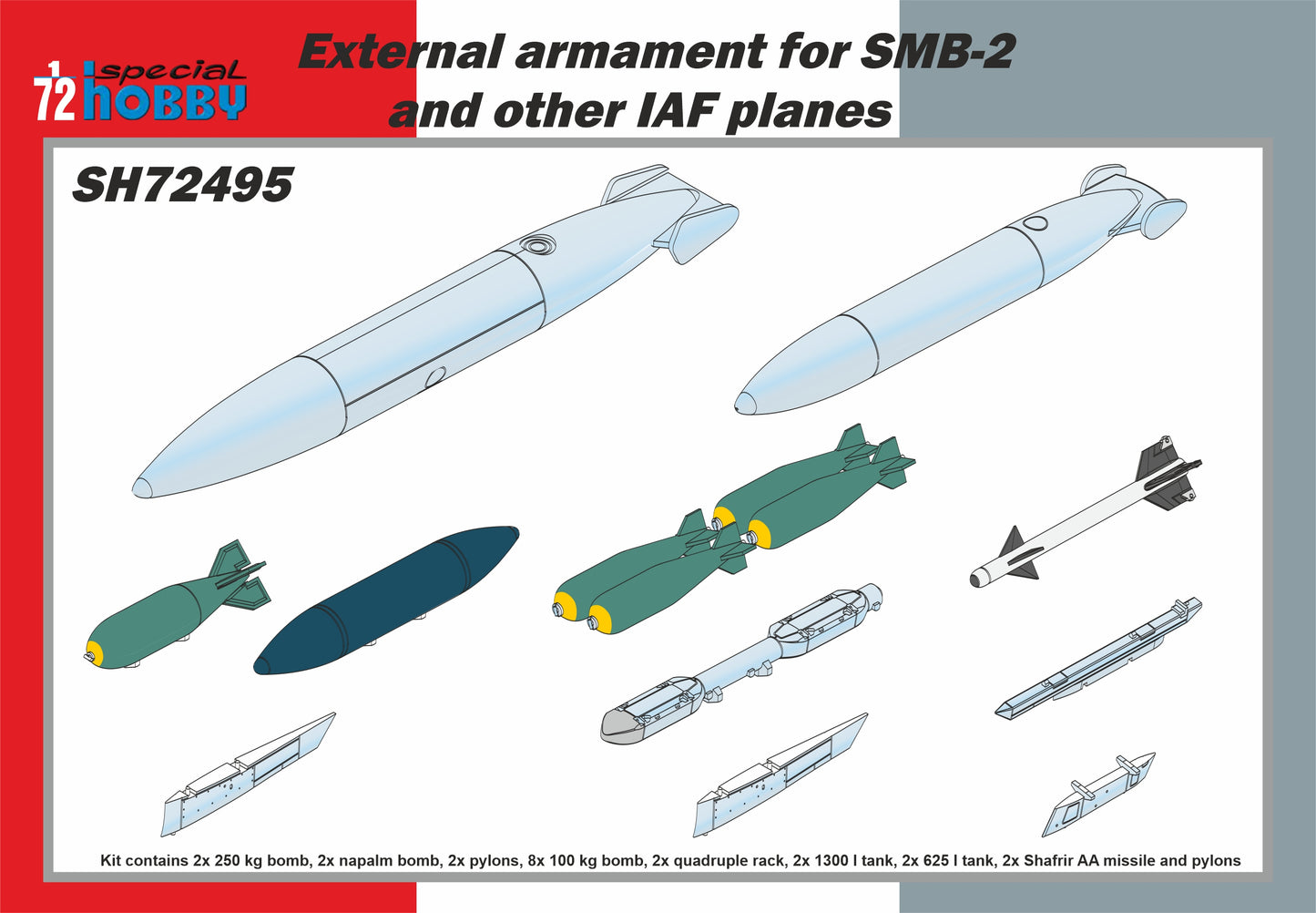 Special Hobby SH72495 External Armament SMB-2 & IAF Planes 1:72