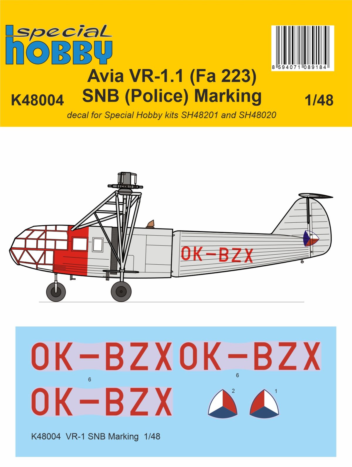 Special Hobby SHK48004 1:48 VR-1 Helicopter