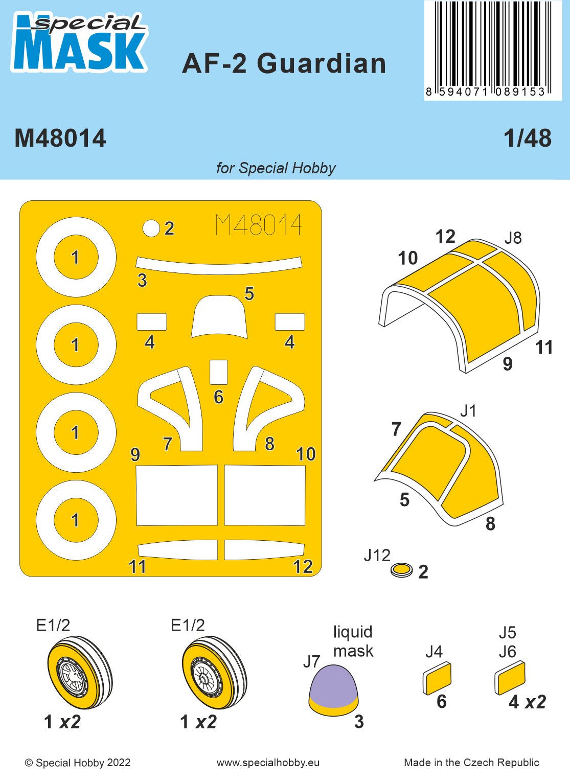 Special Hobby SHM48014 1:48 Grumman AF-2 Guardian MASK