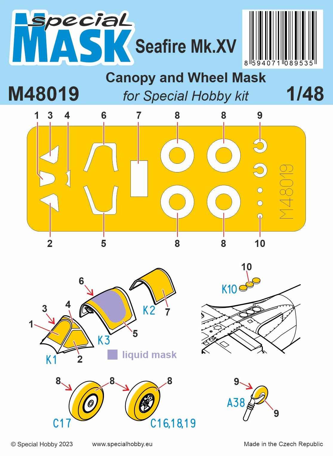 Special Hobby SHM48019 1:48 Supermarine Seafire Mk.XV MASK
