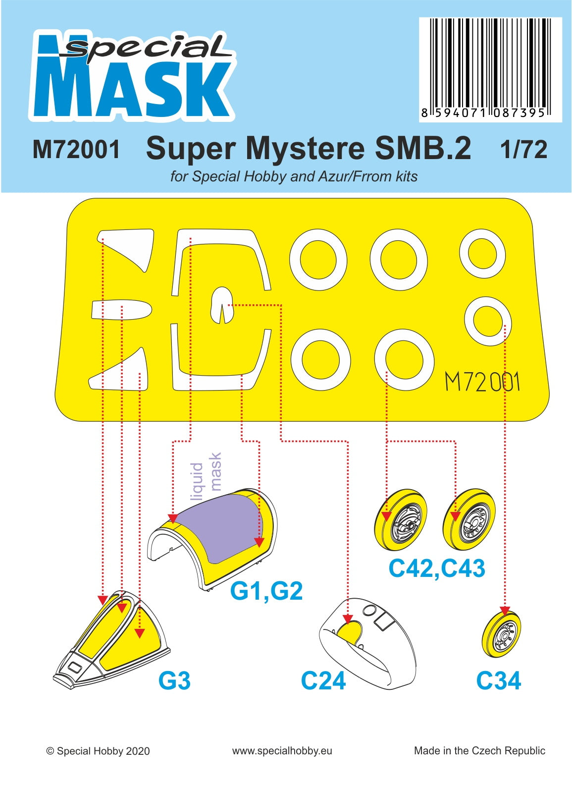 Special Hobby SHM72001 SMB-2 Super Mystere Paint Mask 1:72