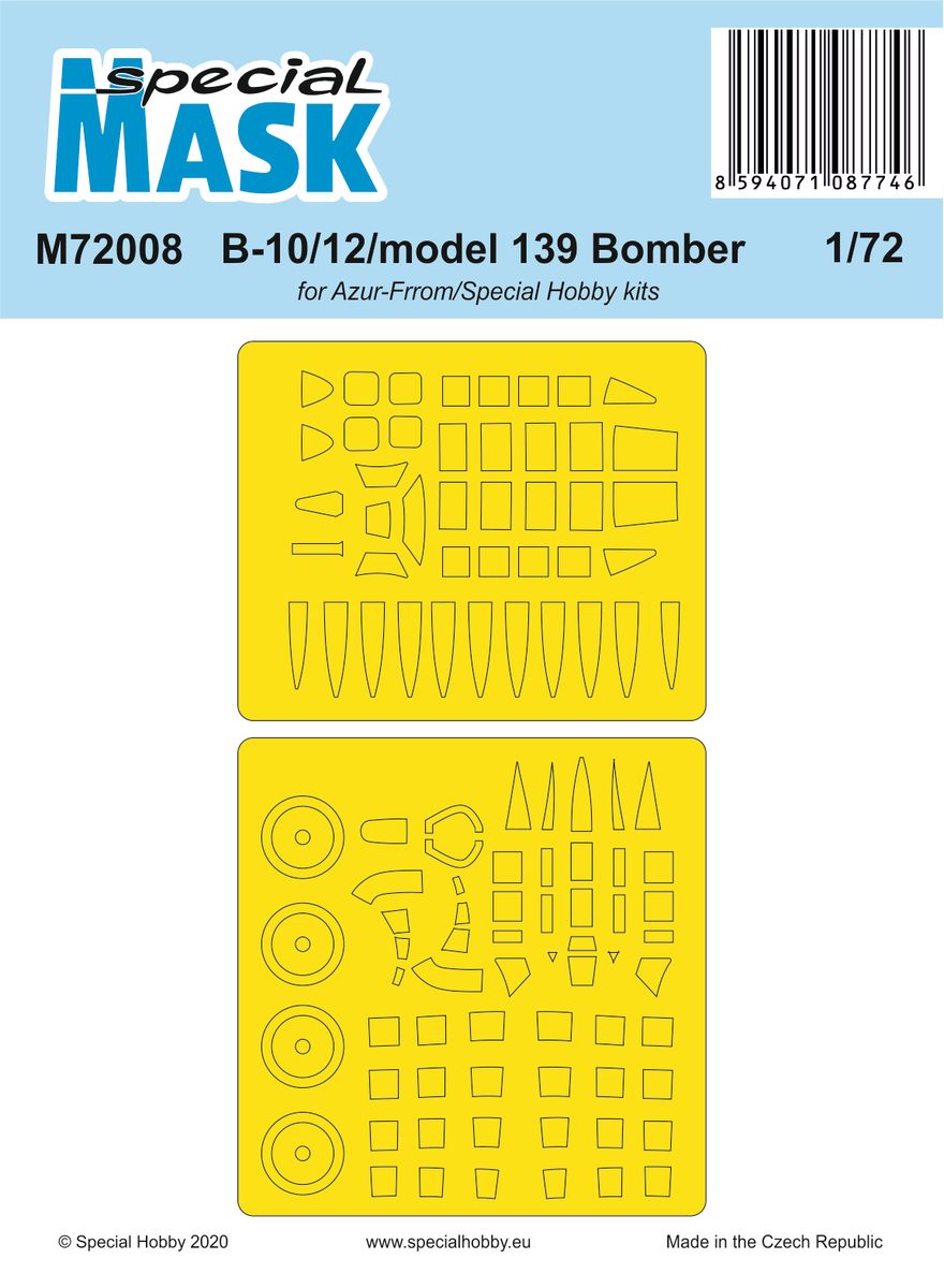 Special Hobby SHM72008 Martin B-10/B-12/139 Bomber Mask 1:72
