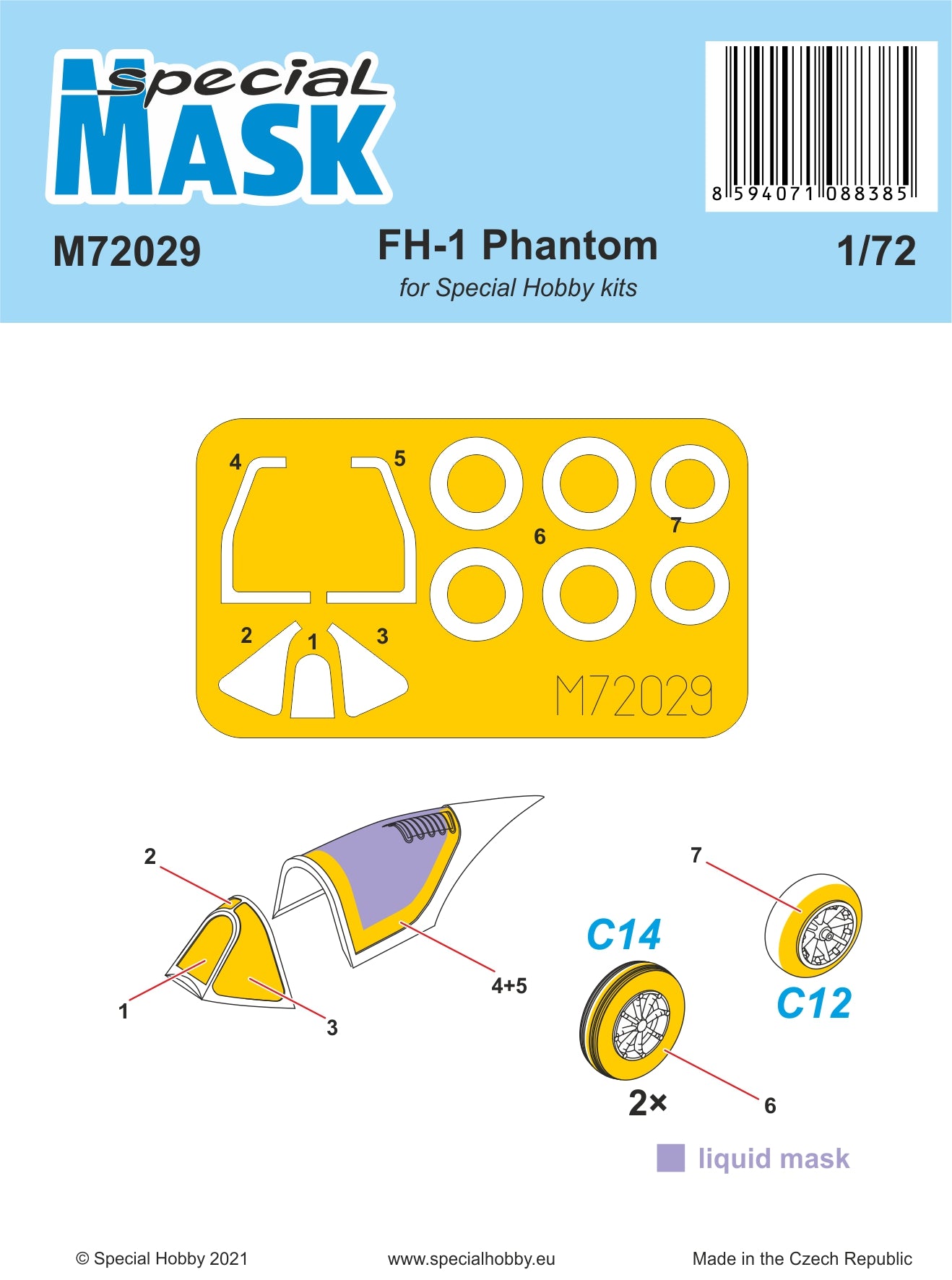 Special Hobby SHM72029 McDonnell FH-1 Phantom Paint Mask 1:72