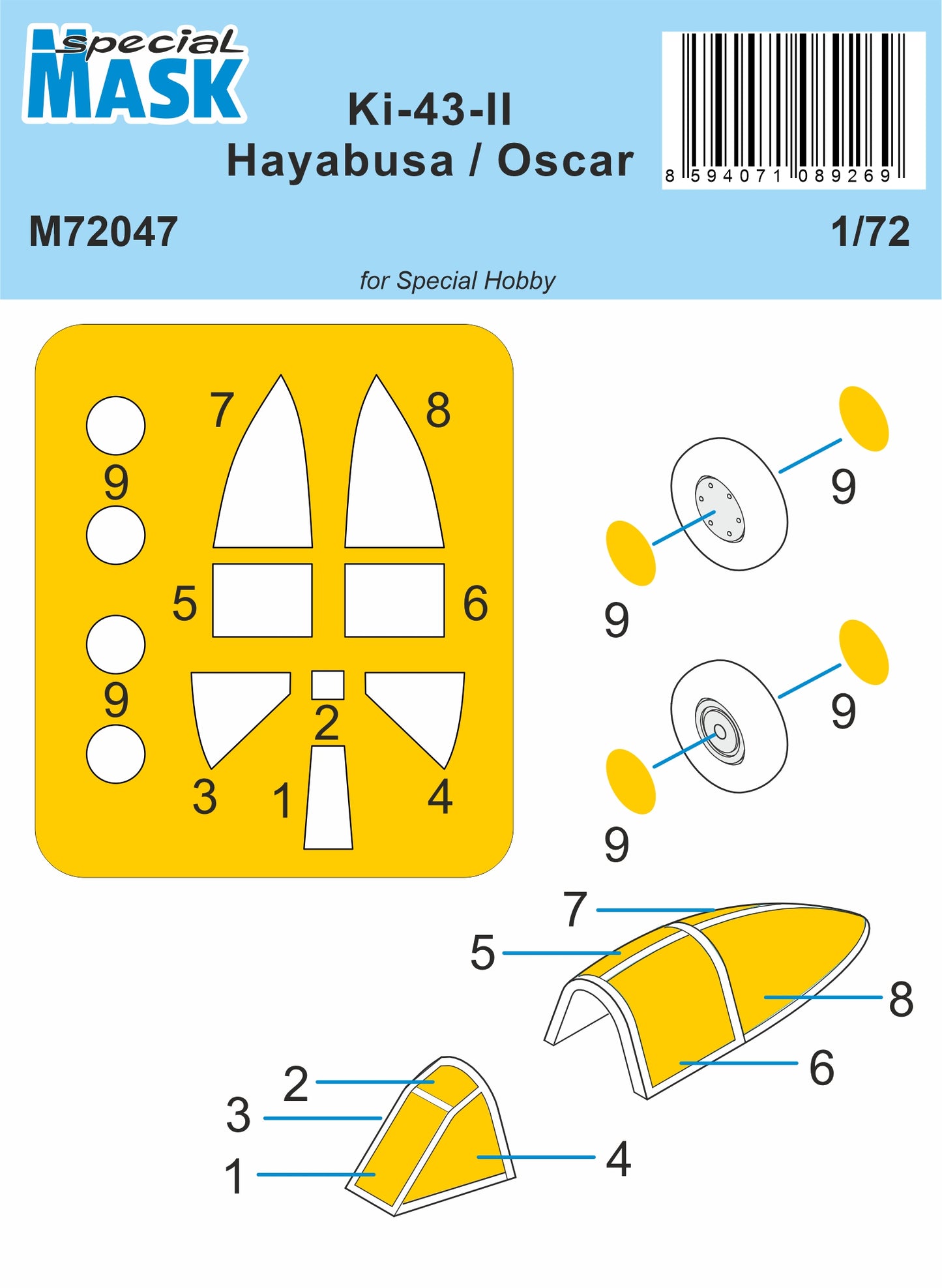 Special Hobby SHM72047 Nakajima Ki-43-II Hayabusa Mask 1:72