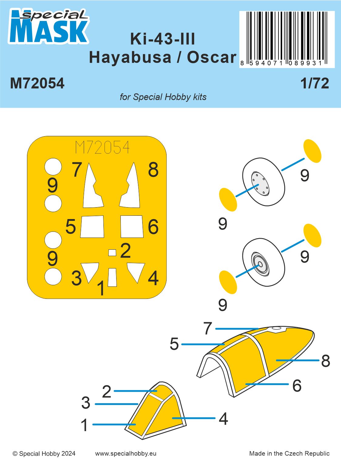 Special Hobby SHM72054 1:72 Nakajima Ki-43-III Hayabusa / Oscar MASK