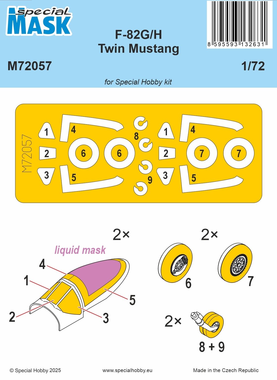 Special Hobby SHM72057 F-82G/H Twin Mustang Paint Mask 1:72
