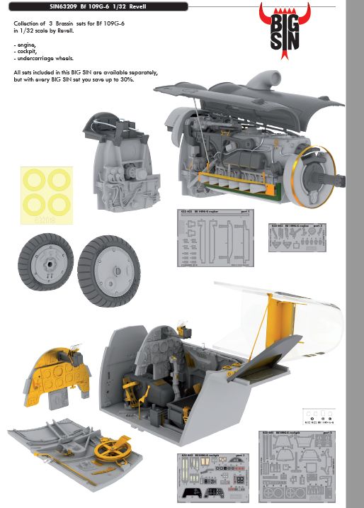 Eduard Brassin SIN63209 1:32 Messerschmitt Bf-109G-6