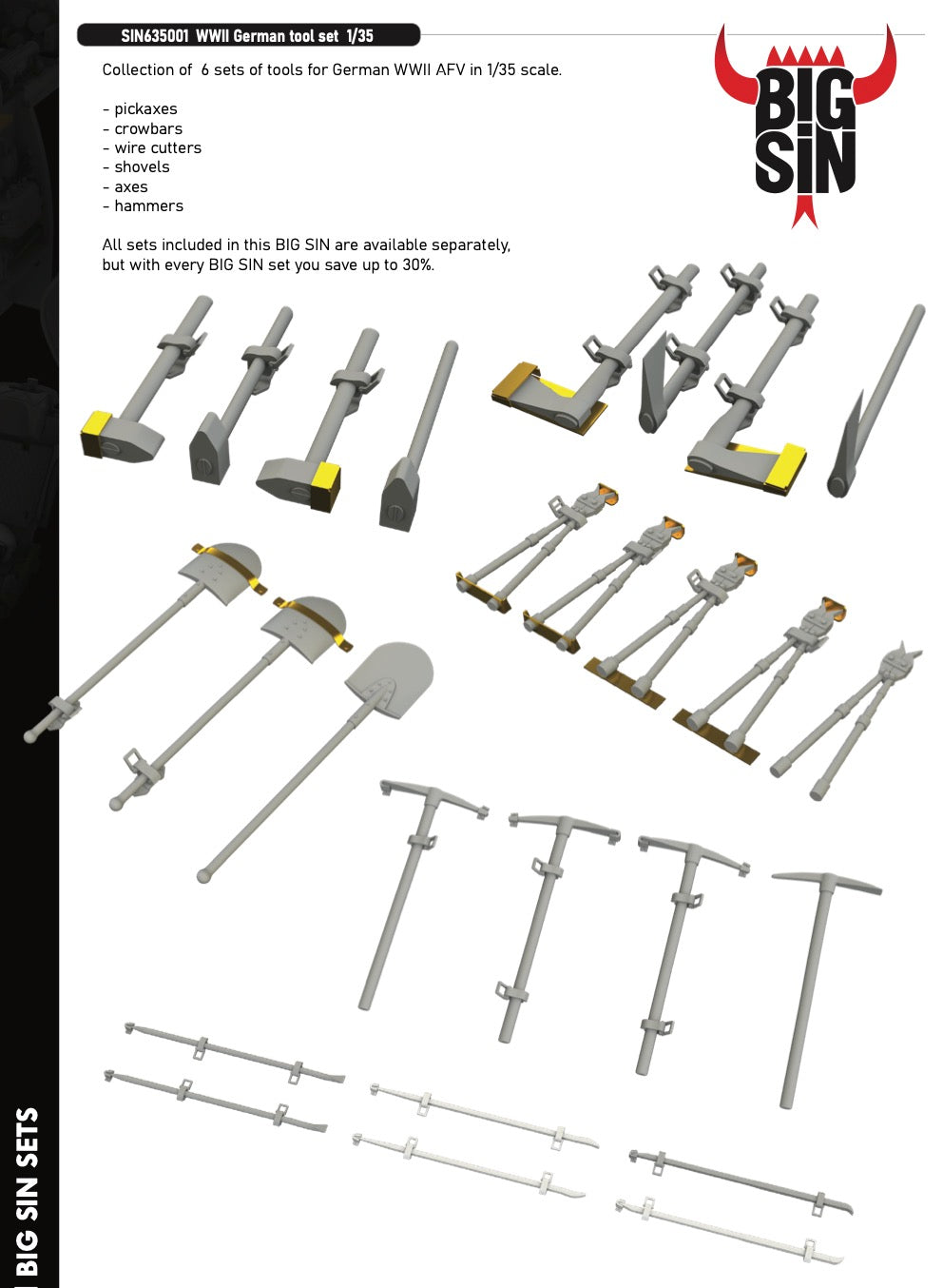 Eduard Brassin SIN635001 1:35 WWII German tool set