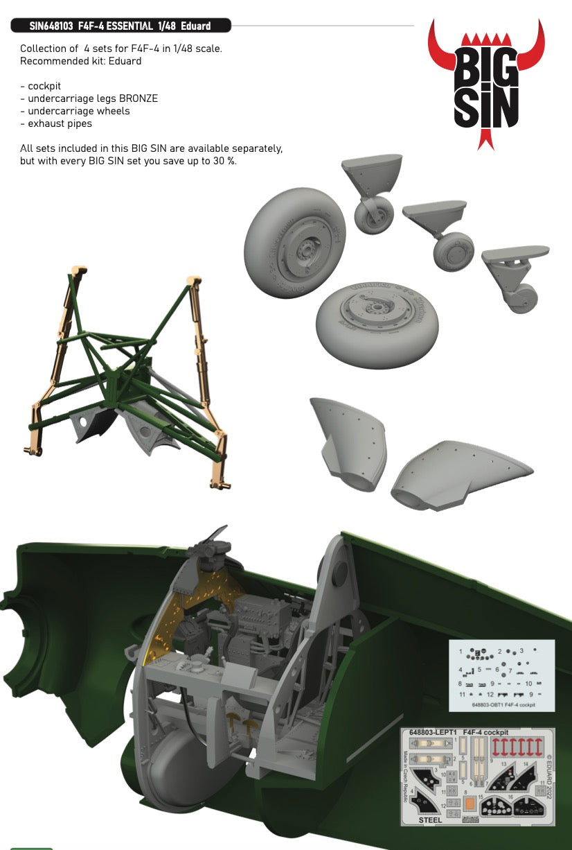 Eduard Brassin SIN648103 1:48 Grumman F4F-4 Wildcat ESSENTIAL