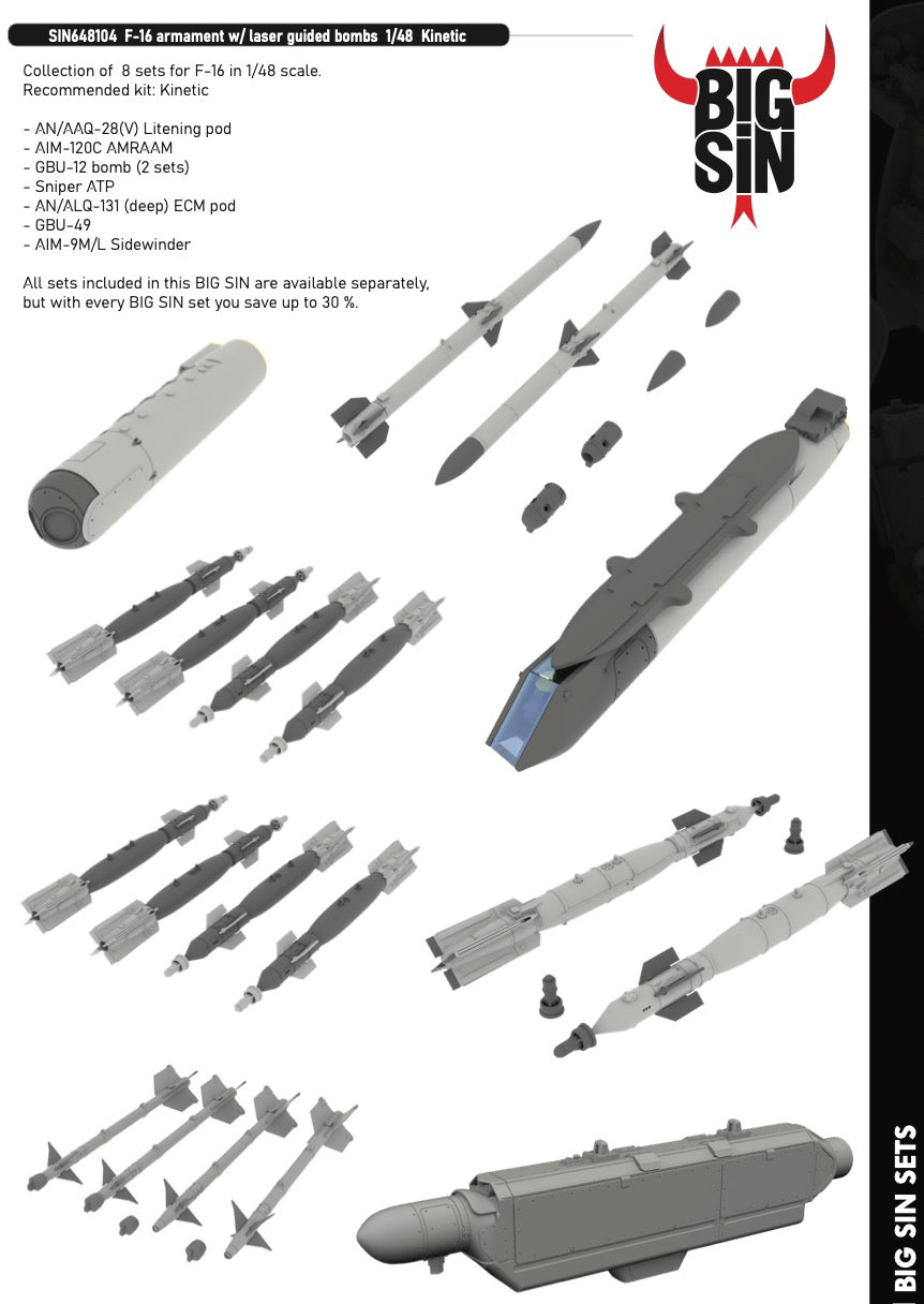 Eduard Brassin SIN648104 1:48 F-16C armament with laser guided bombs