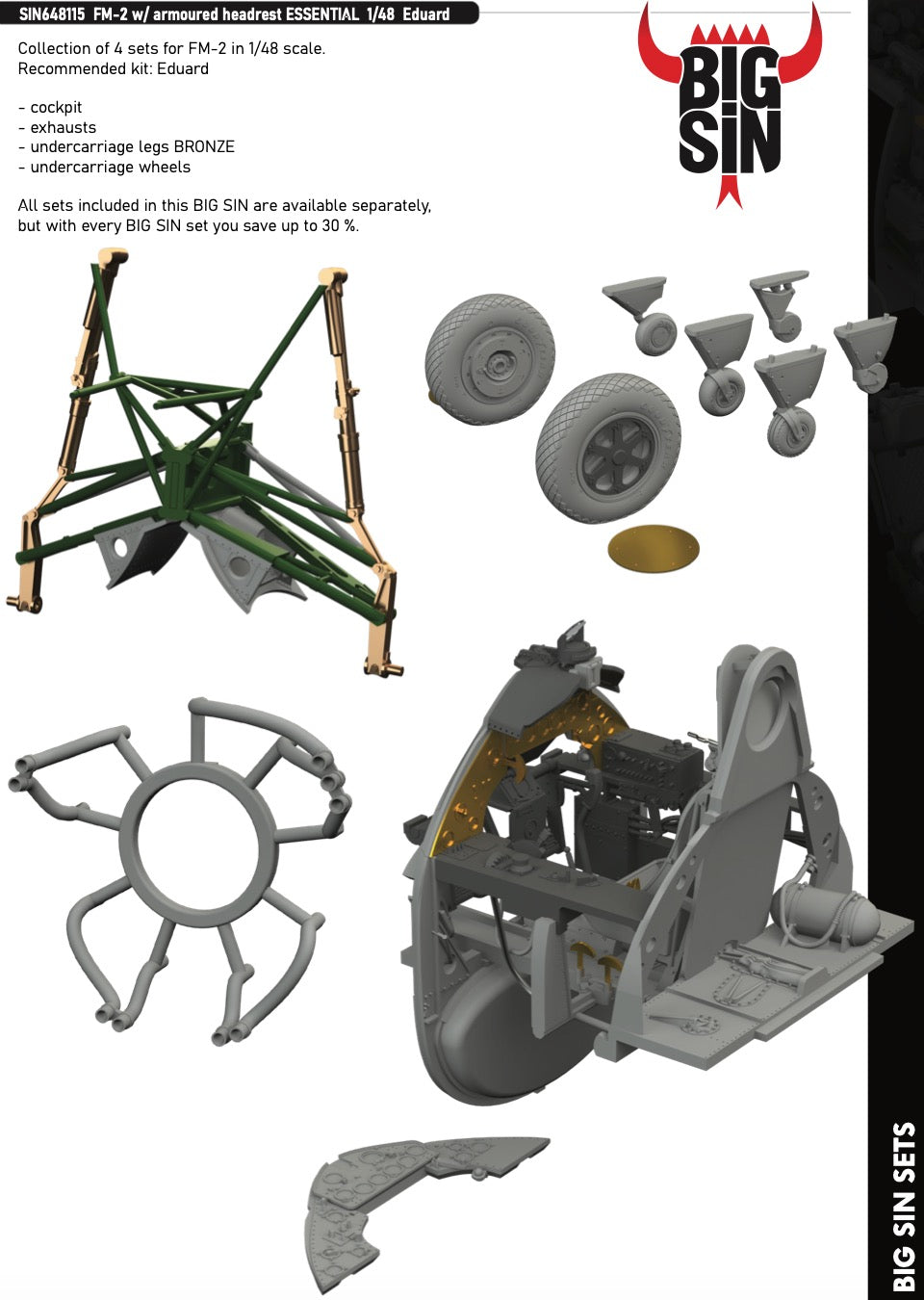 Eduard Brassin SIN648115 1:48 Grumman F6M-2 with armoured headrest ESSENTIAL