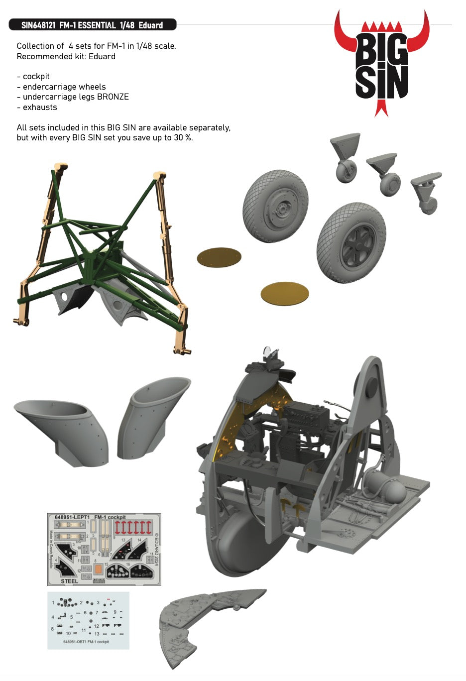 Eduard Brassin SIN648121 1:48 General-Motors FM-1 Wildcat ESSENTIAL SET