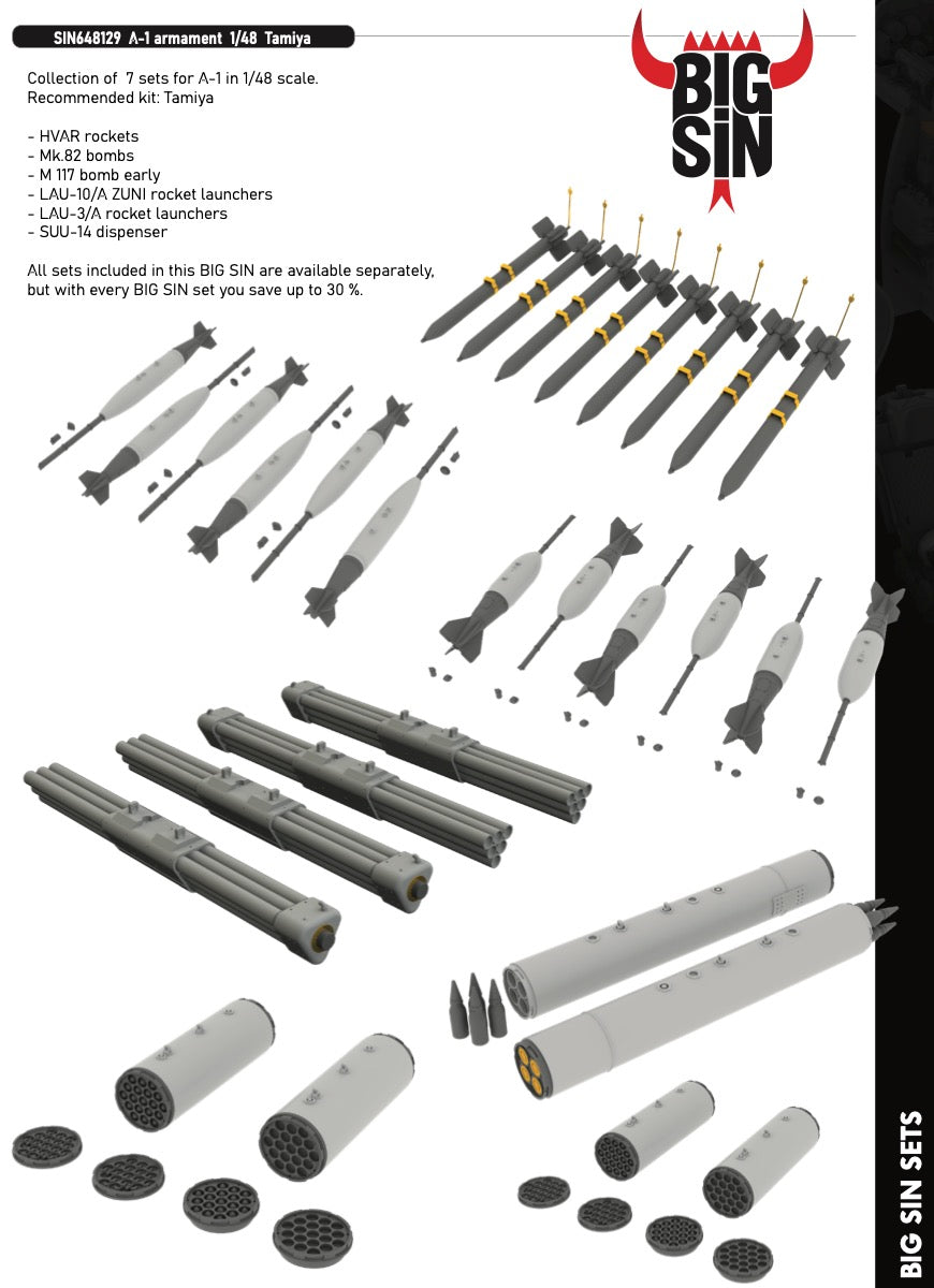 Eduard Brassin SIN648129 Douglas A-1H/A-1J Skyraider armament 1:48