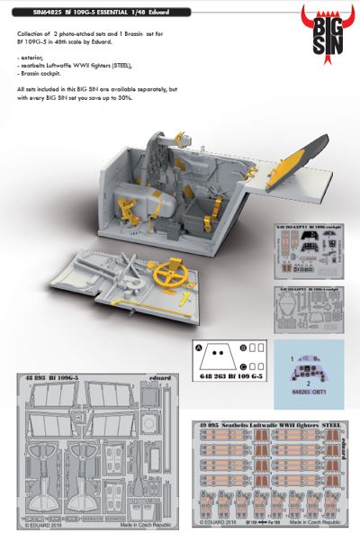 Eduard Brassin SIN64825 1:48 Messerschmitt Bf-109G-5 ESSENTIAL