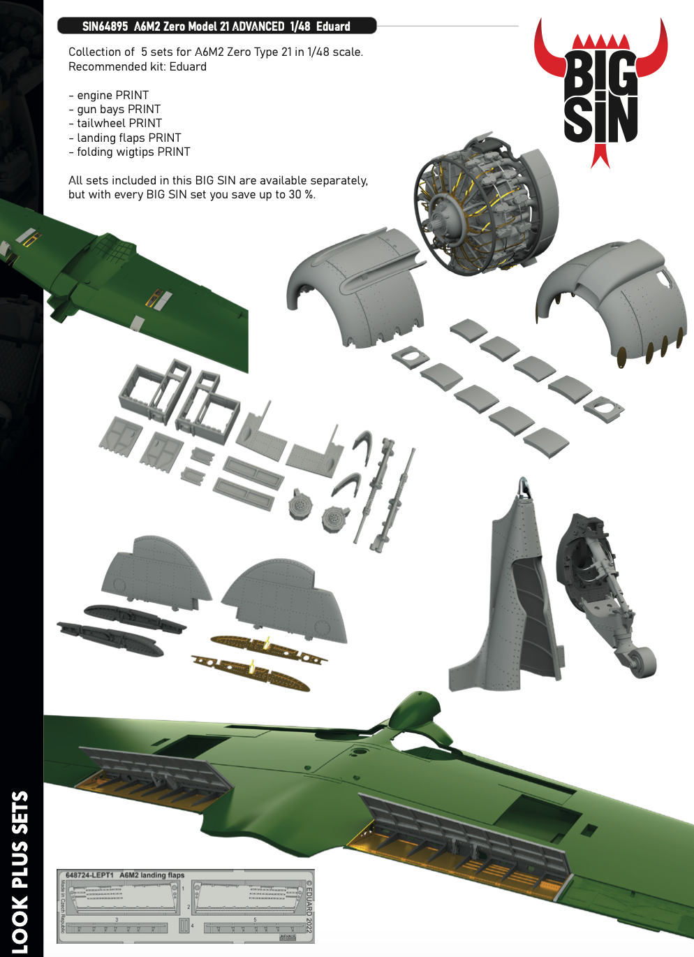 Eduard Brassin SIN64895 1:48 Mitsubishi A6M2 Zero Model 21 ADVANCED